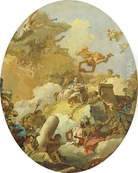 The Apotheosis of the Spanish Monarchy sketch for a ceiling painting2 Oil Painting by Giovanni Battista Tiepolo