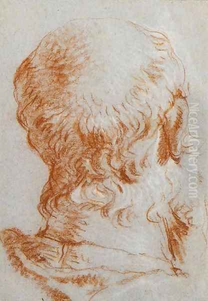 The head of Giulio Contarini, seen from behind, after Alessandro Vittoria Oil Painting by Giovanni Battista Tiepolo