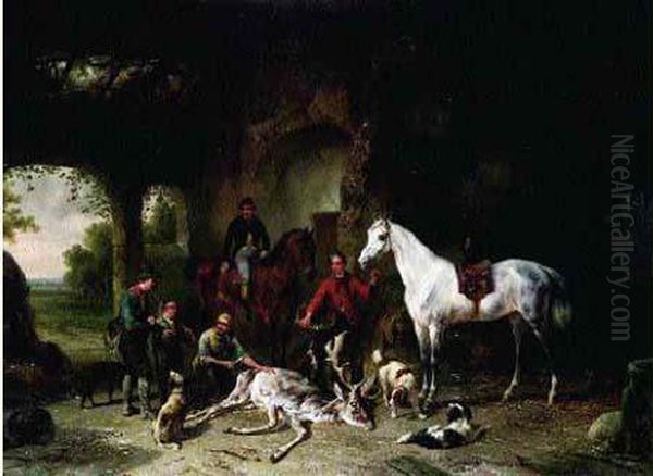 Retour De Chasse Oil Painting by Wouterus Verschuur