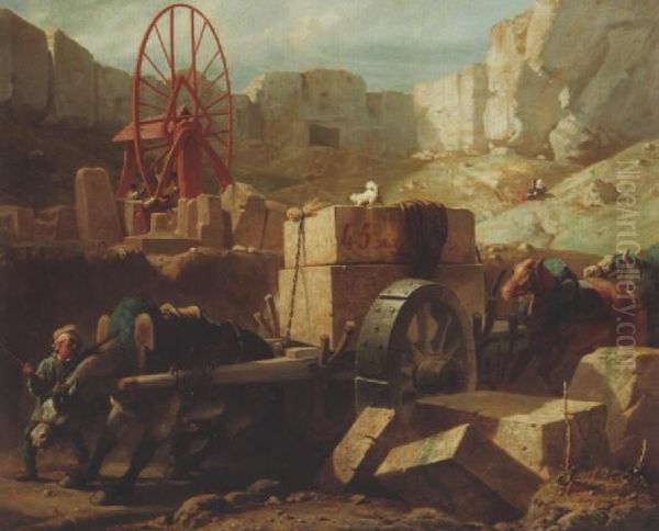 Foundry Cart Oil Painting by Wouterus Verschuur