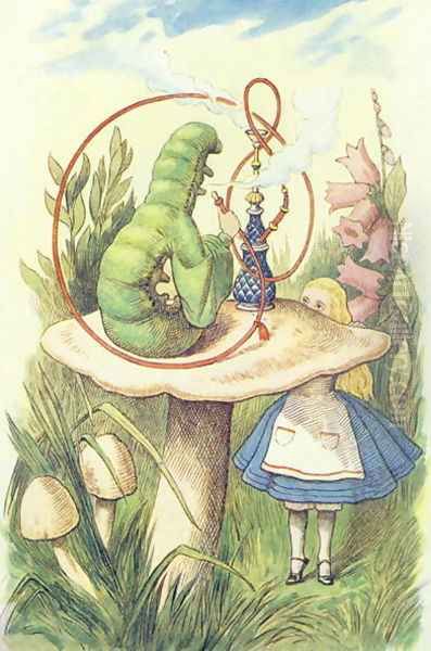 Alice Meets the Caterpillar, illustration from Alice in Wonderland by Lewis Carroll 1832-9 Oil Painting by John Tenniel