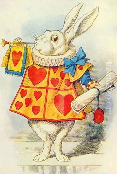 The White Rabbit, illustration from Alice in Wonderland by Lewis Carroll 1832-9 Oil Painting by John Tenniel