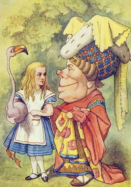 Alice with the Duchess, illustration from Alice in Wonderland by Lewis Carroll 1832-9 Oil Painting by John Tenniel