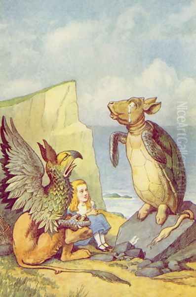 The Mock Turtle and the Gryphon, illustration from Alice in Wonderland by Lewis Carroll 1832-9 Oil Painting by John Tenniel