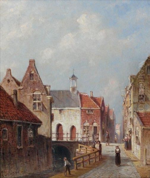 Vue D'un Village Hollandais Oil Painting by Pieter Gerard Vertin