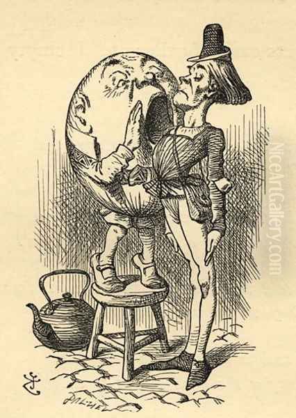 Humpty Dumpty, illustration from Through the Looking Glass by Lewis Carroll 1832-98 first published 1871 Oil Painting by John Tenniel