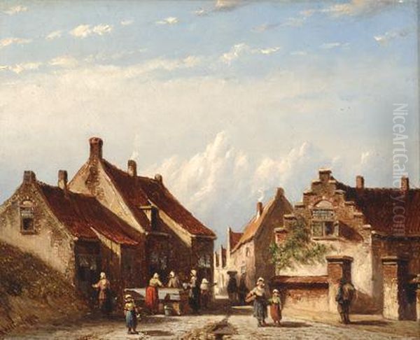 Village View Oil Painting by Pieter Gerard Vertin