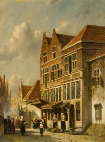 View Of Delft, Holland. Oil Painting by Pieter Gerard Vertin