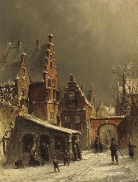 On A Winter's Day Oil Painting by Pieter Gerard Vertin