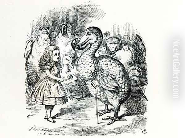 Alice meets the Dodo, illustration from Alices Adventures in Wonderland, by Lewis Carroll, 1865 Oil Painting by John Tenniel