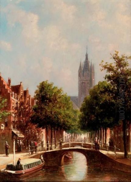 A Sunny Day In Delft Oil Painting by Pieter Gerard Vertin