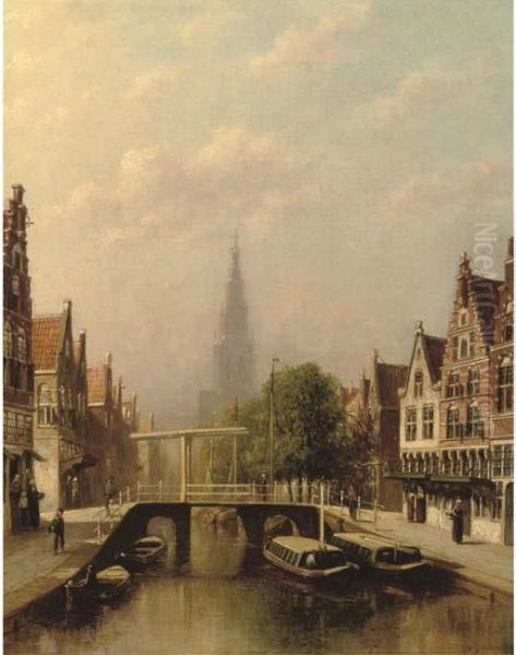 The Kaaswaag On A Sunny Day, Alkmaar Oil Painting by Pieter Gerard Vertin