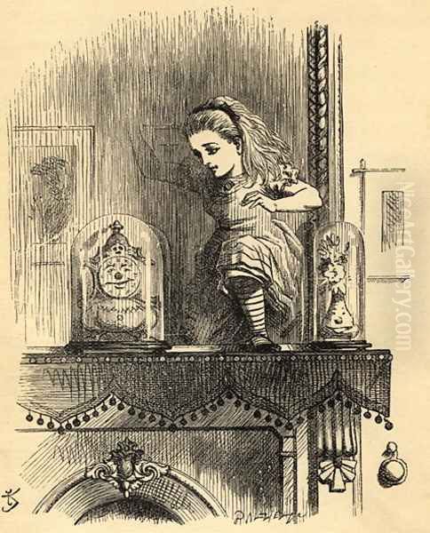 Alice in the Looking Glass House, illustration from Through the Looking Glass by Lewis Carroll 1832-98 first published 1871 Oil Painting by John Tenniel