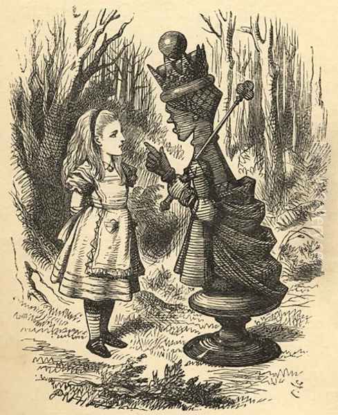 Alice and the Red Queen, illustration from Through the Looking Glass by Lewis Carroll 1832-98 first published 1871 2 Oil Painting by John Tenniel