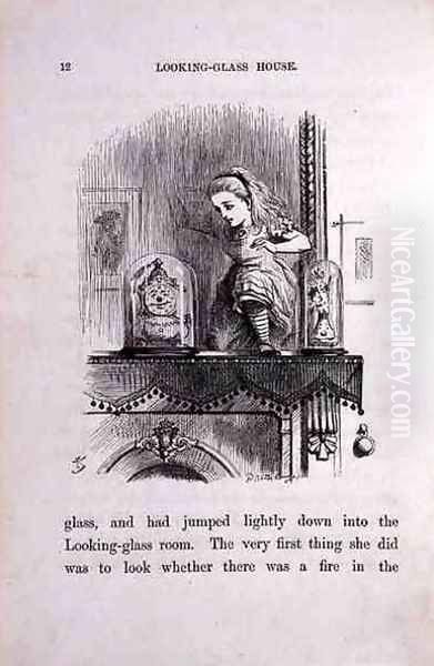 Alice in the Looking-Glass Room, illustration from Through the Looking-Glass by Lewis Carroll 1833-98, 1872 Oil Painting by John Tenniel