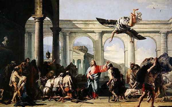 Jesus Healing the Paralytic at the Pool of Bethesda, c.1759 Oil Painting by Giovanni Domenico Tiepolo