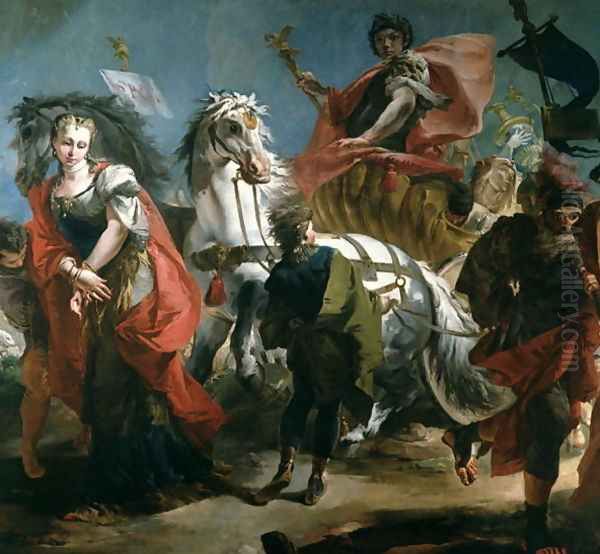 The Triumph of Marcus Aurelius AD 121-180 Oil Painting by Giovanni Domenico Tiepolo