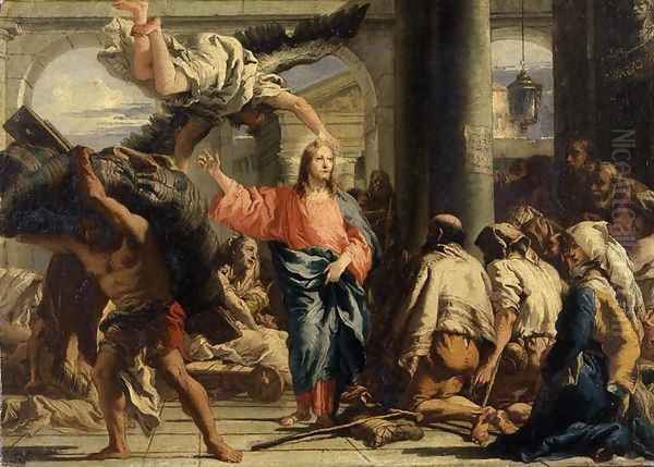 Christ at the Pool of Bethesda, 1780 Oil Painting by Giovanni Domenico Tiepolo