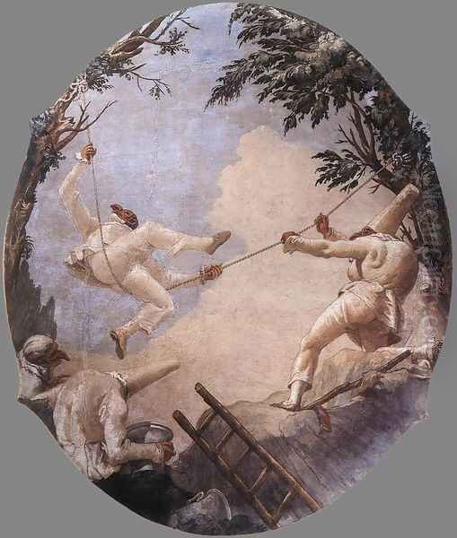 The Swing of Pulcinella 1791-93 Oil Painting by Giovanni Domenico Tiepolo