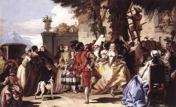 Ball in the Country c. 1756 Oil Painting by Giovanni Domenico Tiepolo