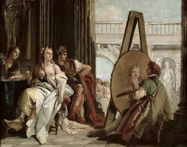 Alexander and Campaspe at the house of the painter Apelles Oil Painting by Giovanni Domenico Tiepolo