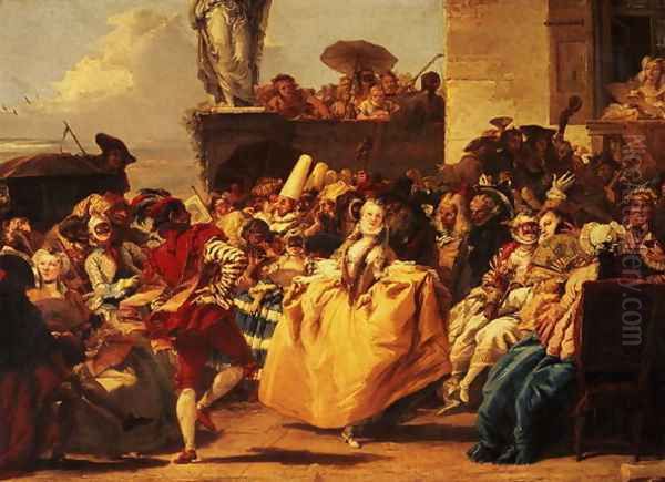 The Minuet or Carnival Scene Oil Painting by Giovanni Domenico Tiepolo