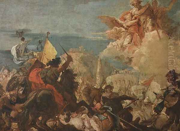 Battle Scene Oil Painting by Giovanni Domenico Tiepolo