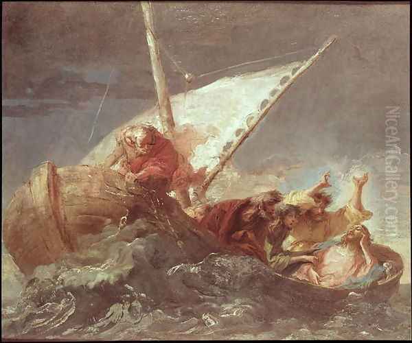 Christ on the Lake of Tiberias Oil Painting by Giovanni Domenico Tiepolo