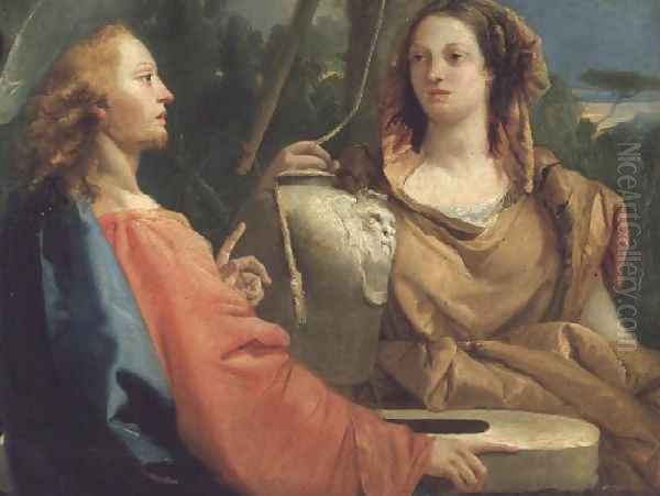 Christ and the Samaritan woman Oil Painting by Giovanni Domenico Tiepolo