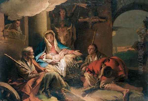 The Adoration of the Shepherds 1751-53 Oil Painting by Giovanni Domenico Tiepolo