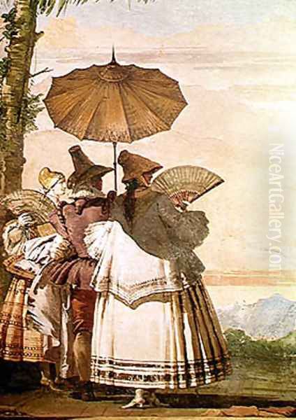 The Summer Promenade, c.1757 Oil Painting by Giovanni Domenico Tiepolo