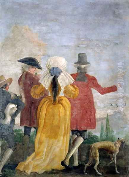 The Walk, c.1791 Oil Painting by Giovanni Domenico Tiepolo