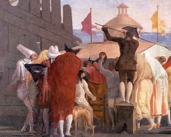 Mondo Novo (detail) Oil Painting by Giovanni Domenico Tiepolo