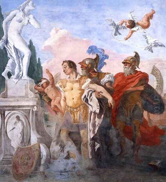 Rinaldo Leaving the Garden of Armida Oil Painting by Giovanni Domenico Tiepolo