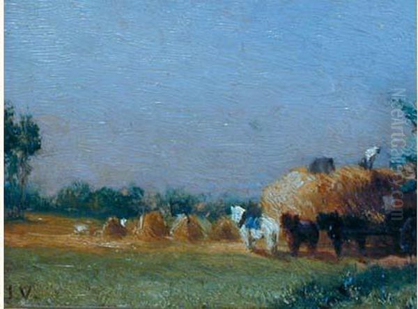  La Moisson  Oil Painting by Jules Jacques Veyrassat