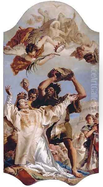 The Stoning of Saint Stephen Oil Painting by Giovanni Domenico Tiepolo