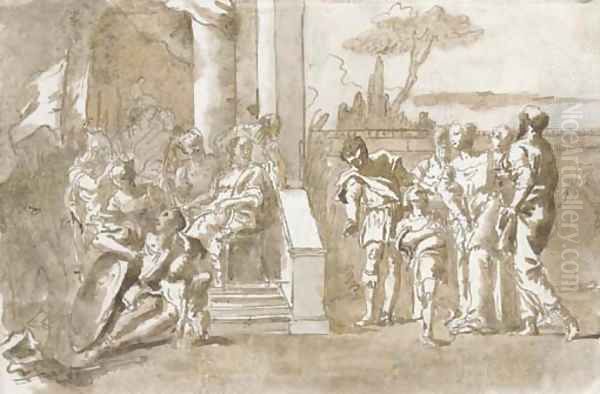 Iphegenia led to the Council of Agamemnon Oil Painting by Giovanni Domenico Tiepolo