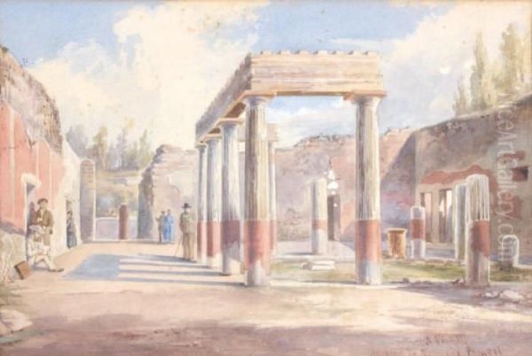 Maison A Pompei Oil Painting by Achille Vianelli