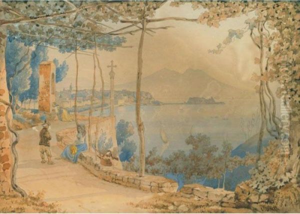 Napoli Da Posillipo Oil Painting by Achille Vianelli