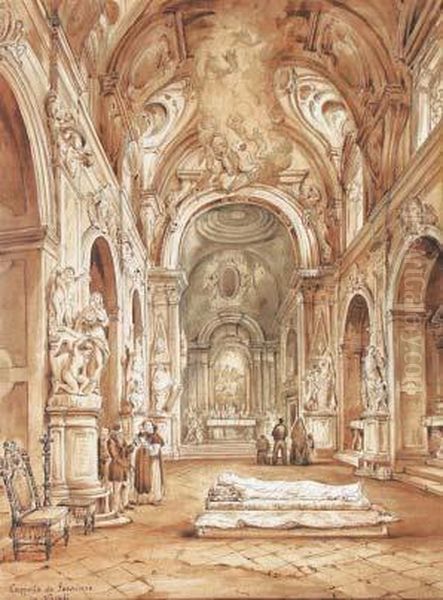 Cappella San Severo Oil Painting by Achille Vianelli