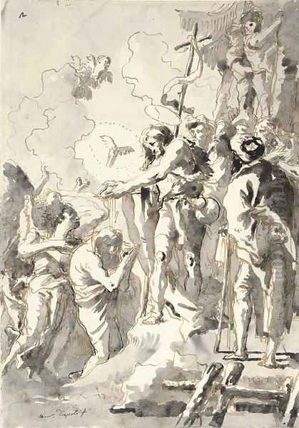 The Baptism of Christ Oil Painting by Giovanni Domenico Tiepolo