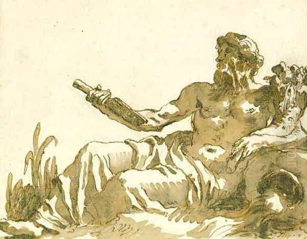 The Nile, after the Antique Oil Painting by Giovanni Domenico Tiepolo