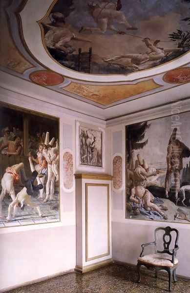 View of a Reconstructed Room Oil Painting by Giovanni Domenico Tiepolo