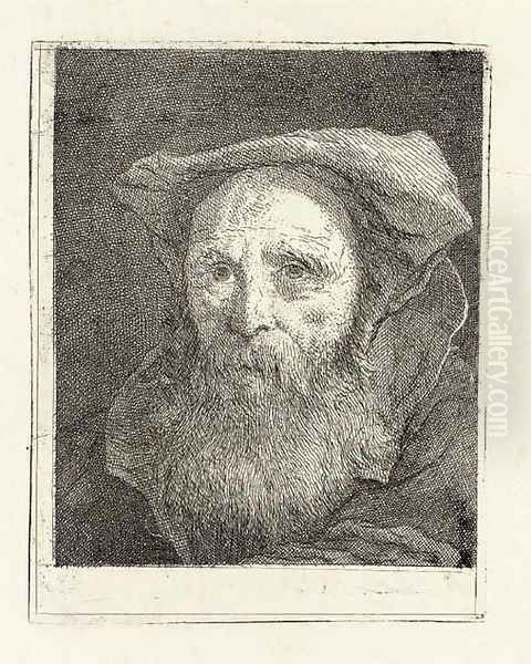 Bearded old Man with a Hat, from Raccolta di Teste II Oil Painting by Giovanni Domenico Tiepolo