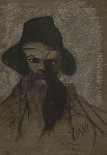 Ritratto Di Uomo Con Cappello Oil Painting by Lorenzo Viani