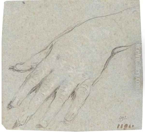 Study of a left hand Oil Painting by Giovanni Domenico Tiepolo