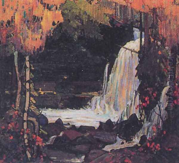 Woodland Waterfall Oil Painting by Tom Thomson