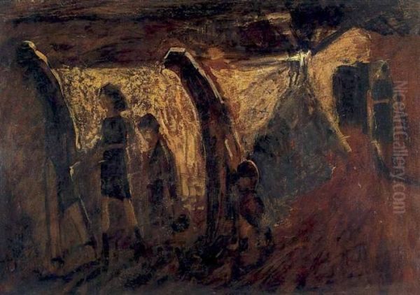 Processione Per I Morti Del Mare Oil Painting by Lorenzo Viani