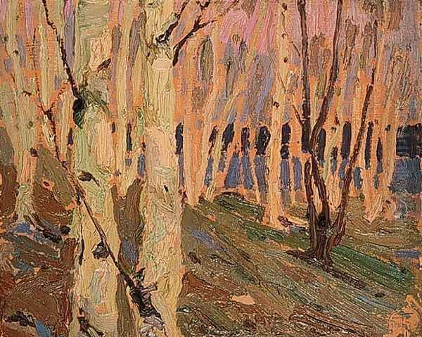 Birch Grove Oil Painting by Tom Thomson