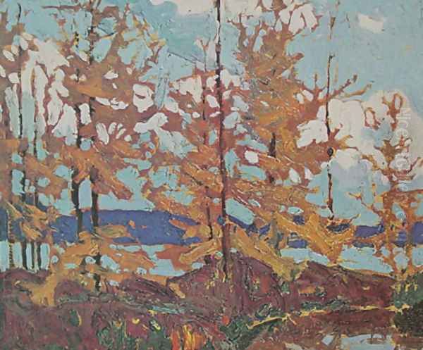 Tamaracks Oil Painting by Tom Thomson